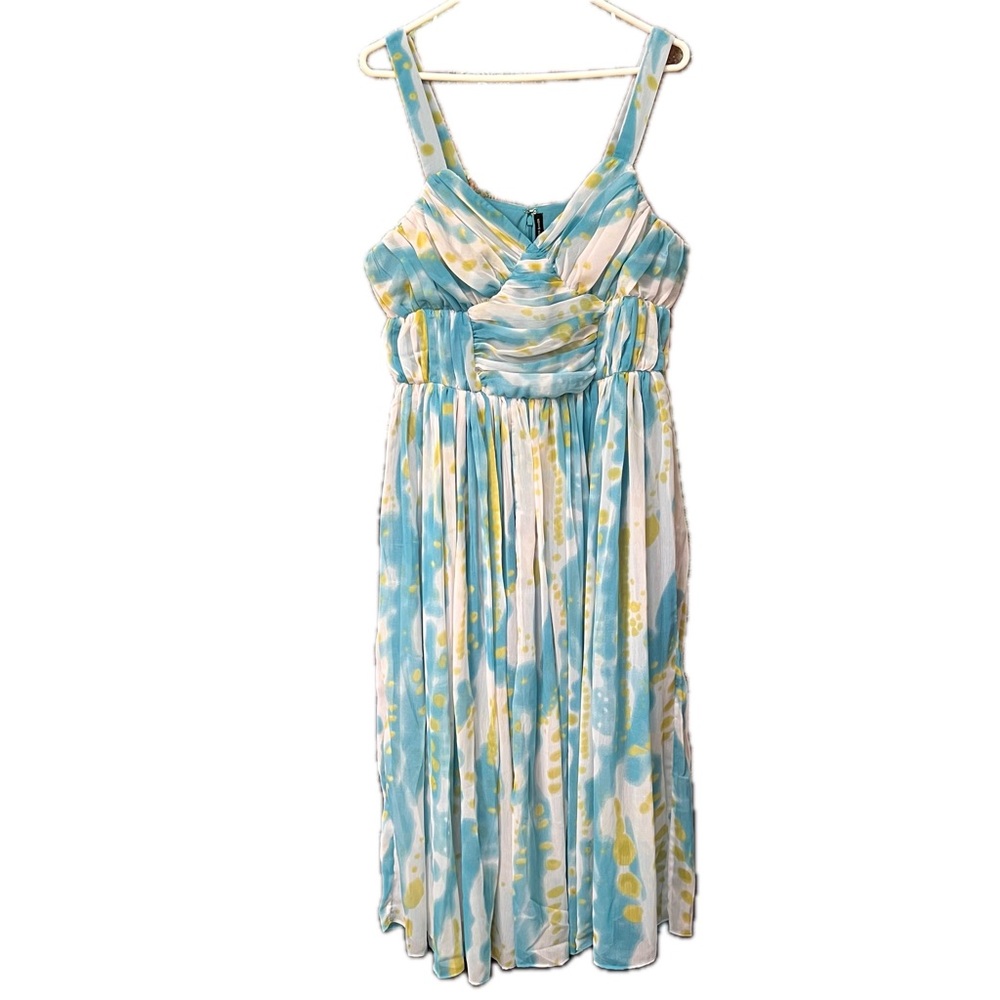 W118 By Walter Baker Dress Julissa paint dash dress NWT Y2K large teal green - Picture 2 of 16